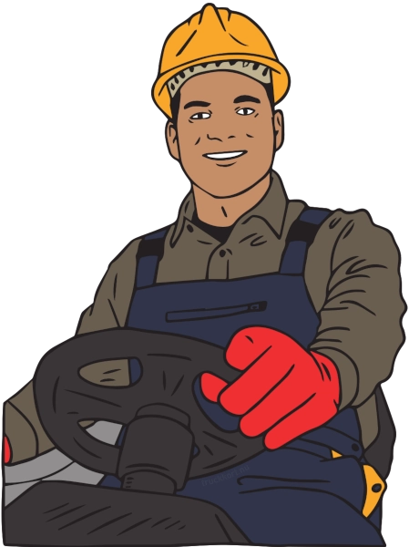 Man i sittandes i truck